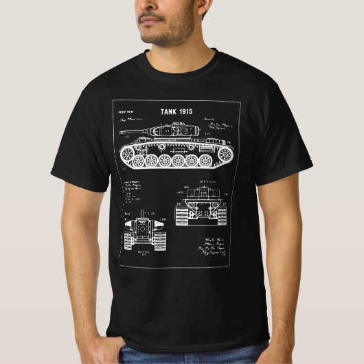 1915年戦車設計図 Tシャツ (正面)