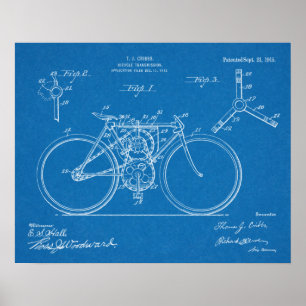 1915年自転車送信デザイン特許プリント ポスター