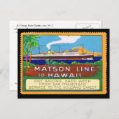 1915年頃のMatson Lines Poster Stamp ポストカード (正面/裏面)