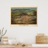 1916ニューアークNJ鳥瞰図パノラママップ ポスター (キッチン)