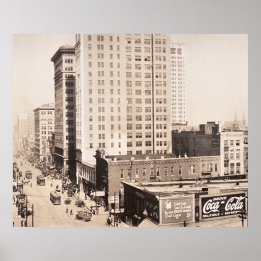 1916バーミンガムのスカイライン、ALヴィンテージ写真 ポスター (正面)