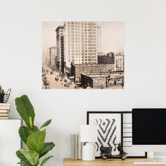 1916バーミンガムのスカイライン、ALヴィンテージ写真 ポスター (ホームオフィス)