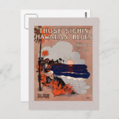 1916ヴィンテージハワイのブルースシート音楽カバー ポストカード (正面/裏面)