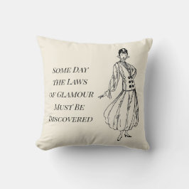 1916ヴィンテージファッションプレート女性白黒 クッション