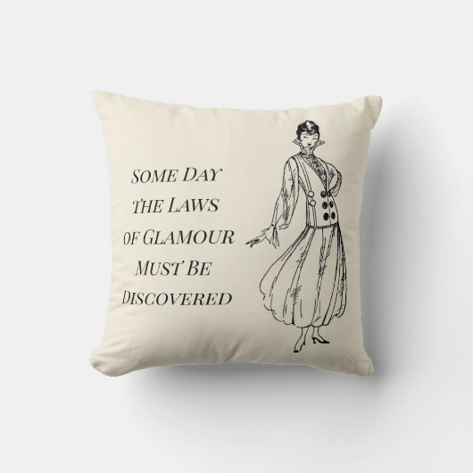 1916ヴィンテージファッションプレート女性白黒 クッション (正面)