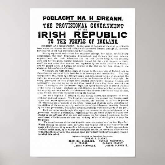 1916年のアイルランド宣言 ポスター (正面)