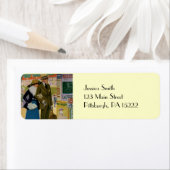 1916年の対スタイリッシュ対ヴィンテージイラストレーション ラベル (インサイチュ)