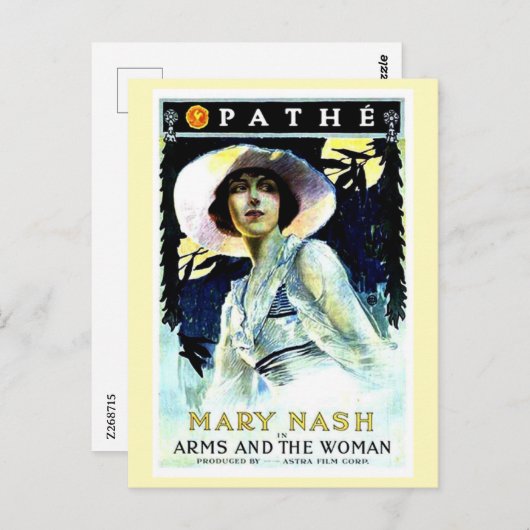1916年の映画の腕と女性 ポストカード (正面/裏面)