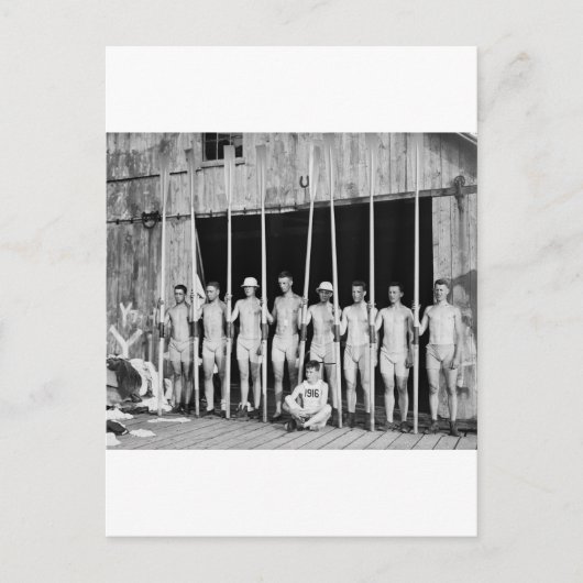 1916年の漕艇チーム ポストカード (正面)