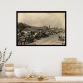 1916年ニューヨークでワゴン車で食料を積み上げる ポスター (キッチン)