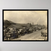 1916年ニューヨークでワゴン車で食料を積み上げる ポスター (正面)