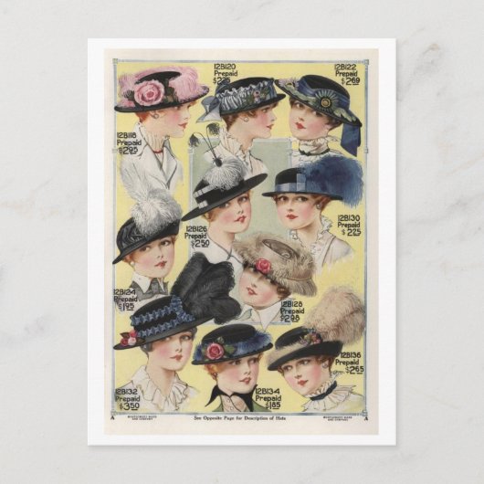 1916年モンゴメリー区のヴィンテージカタログの帽子 ポストカード (正面)