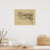 1916年航空機二機特許スケッチ美術プリント ポスター (キッチン)