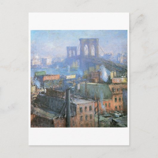 1916年頃のイーストリバー、ブルックリン橋 ポストカード (正面)