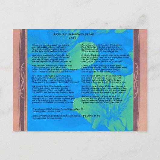 1916自家製パンレシピ葉書 ポストカード (正面)