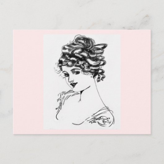 1917アールヌーボースタイルインクスケッチバイマイグランドパ ポストカード (正面)