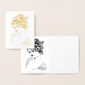 1917アールヌーボーレディーゴールドフォイルノートカード 箔カード (ディスプレー)