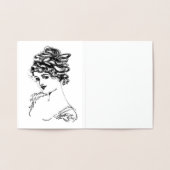 1917アールヌーボーレディーゴールドフォイルノートカード 箔カード (内部)