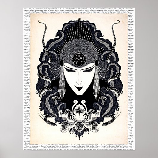 1917ヴィンテージエレガントロシアのアールヌーボー女性 ポスター (正面)