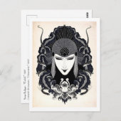 1917ヴィンテージエレガントロシアのアールヌーボー女性pos ポストカード (正面/裏面)