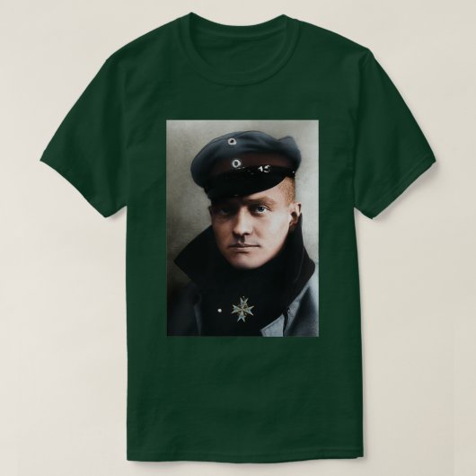 1917年のレッドバロンManfred von Richthofenカラー Tシャツ (デザイン正面)