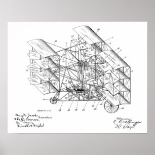 1917年の航空機の飛行機のパテントの芸術のスケッチ ポスター