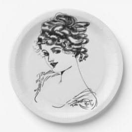 1917年アールヌーボーインクスケッチバイマイグランティ紙P ペーパープレート