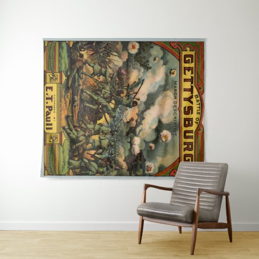 1917年ゲチスバーグの合戦楽譜プリント タペストリー (インサイチュ(横))