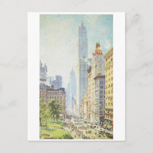 1917年頃のブロードウェイ低下 ポストカード (正面)