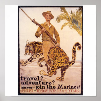 1917年頃の古い米海兵隊ポスター ポスター
