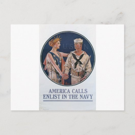 1917年頃の旧海軍採用ポスター ポストカード (正面)