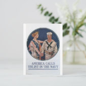 1917年頃古い海軍募集ポスター ポストカード (スタンド正面)