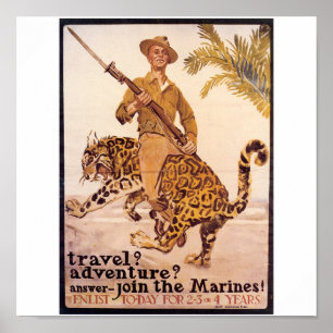 1917年頃古い米国の海兵隊員ポスター ポスター
