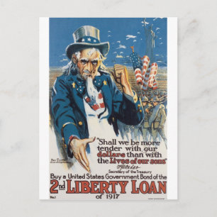 1917年頃古い"米国市民"米国戦争ポスター ポストカード