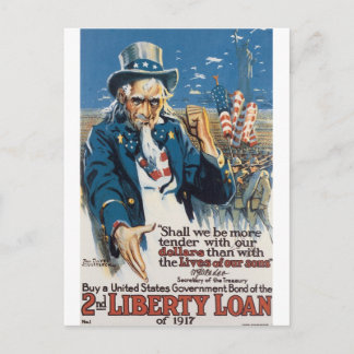 1917年頃古い"米国市民"米国戦争ポスター ポストカード