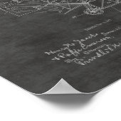 1917年飛んでいる機械飛行機特許スケッチ ポスター (角)