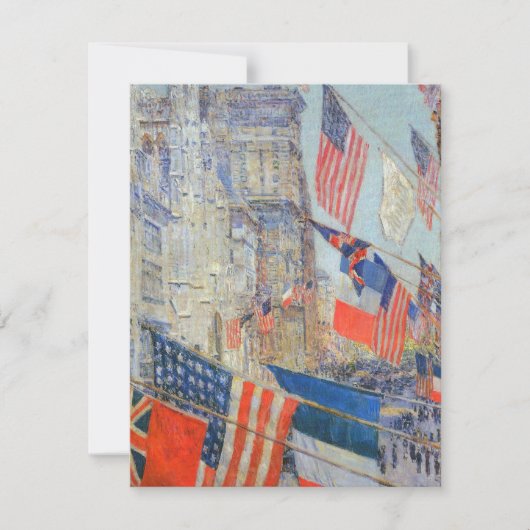 『1917年5月、アリエの日』(1917ねん5月、アリエのひ)、チャイルド・ハッサム画、ヴィンテージ 招待状 (正面)