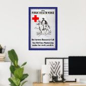 1917年 公衆衛生看護師 - 第一次世界大戦 赤十字 ポスター (ホームオフィス)