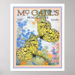 1917 McCall's Butterfly Magazine Cover 16x20 ポスター<br><div class="desc">1917年マックコール誌のニース、ヴィンテージ、フローラ/バタフライ威厳があるカバー</div>