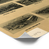 1917 Waterbury CT鳥瞰図パノラママップ ポスター (角)