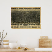 1917 Waterbury CT鳥瞰図パノラママップ ポスター (キッチン)