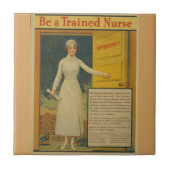 1917 WWI Poster Be A Trainingナース – 看護学校 タイル (正面)