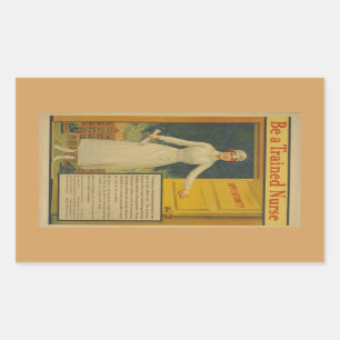 1917 WWI Poster Be A Trainingナース – 看護学校 長方形シール