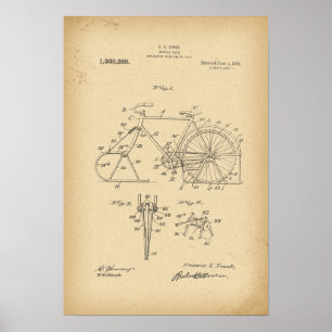 1918のパテントの自転車のそり ポスター