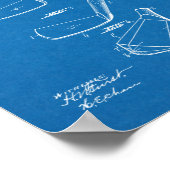 1918ゴルフクラブヘッド特許アートスケッチプリント ポスター (角)