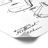 1918ゴルフクラブヘッド特許アートスケッチプリント ポスター (角)