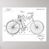 1918チェーンレス自転車デザイン特許プリント ポスター (正面)