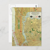 1918ニューヨーク中央鉄道地図 ポストカード (正面/裏面)