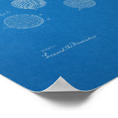 1918ヴィンテージゴルフボール特許青写真アートプリント ポスター (角)