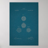 1918ヴィンテージゴルフボール特許青写真アートプリント ポスター (正面)